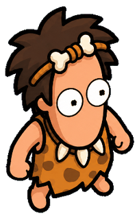 The game's caveman character running